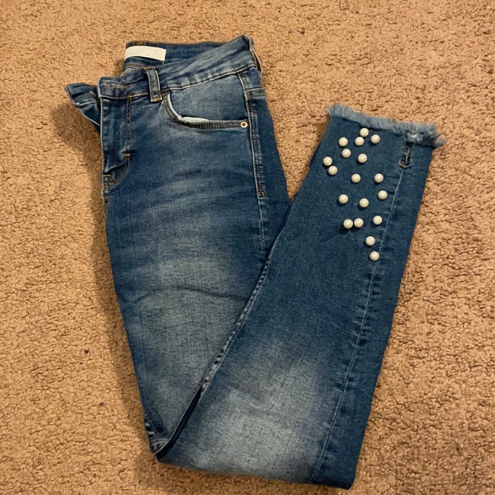 Zara pearl skinny jeans